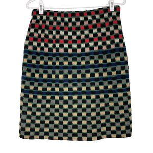 ANTHROPOLOGIE ALDOMARTINS Stevani Pencil Skirt Size M Stretch Geomatic NWOT